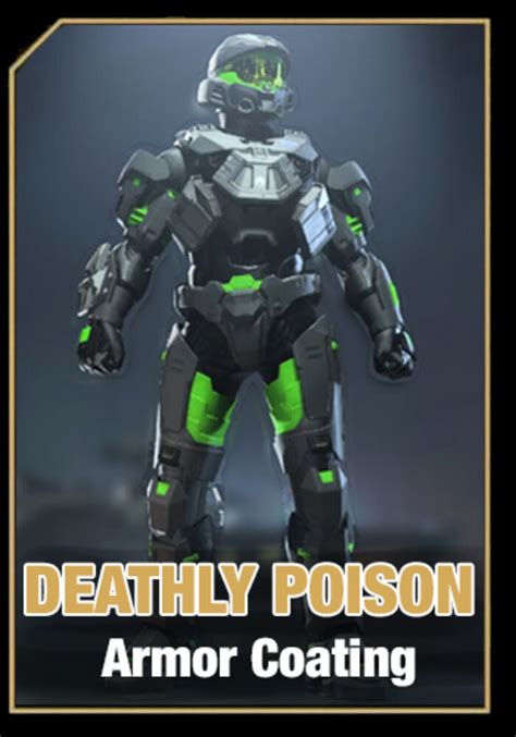 Includes bonus <b>Halo</b> <b>Infinite</b> in-game reward of Deathly <b>Poison</b> <b>Armor</b> <b>Coating</b>. . Halo infinite deadly poison armor coating code